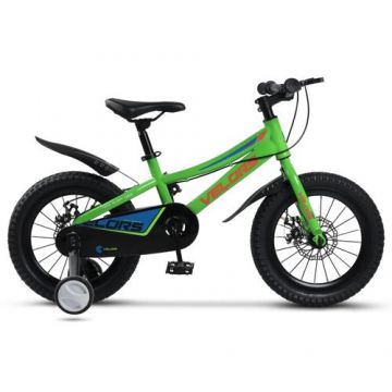 Bicicleta Copii 4-6 ani Velors V16345A, roti 16inch, Verde/Portocaliu