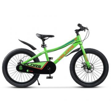 Bicicleta Copii 7-10 ani Velors V20345A, roti 20inch, Verde/Portocaliu