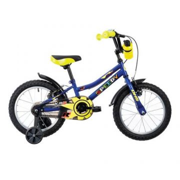 Bicicleta Copii DHS 1603, roti 16 Inch, Sistem franare V-brake, Albastru