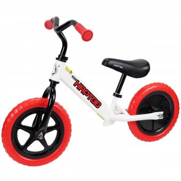 Bicicleta fara pedale pentru copii Ready, Action One, 12 inch, Alb Rosu