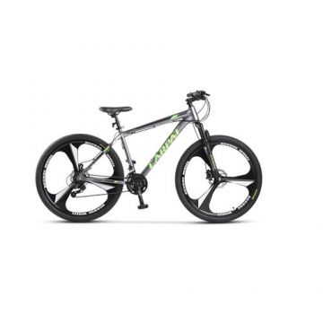 Bicicleta Hidraulica MTB-HT Carpat C2799HM, Jante Magneziu, Roti 27.5 inch, Cadru Aluminiu, Frane Hidraulice pe Disc, Gri/Verde/Negru