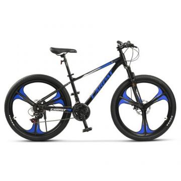 Bicicleta MTB Carpat Evolution C26313M 26inch, Schimbator spate Shimano Tourney 7 viteze, Manete Schimbator Secventiale 21 viteze, Jante Magneziu 3 spite, Roti 26 inch, Cadru Aluminiu, Frane pe Disc fata/spate, Negru/Albastru