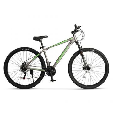 Bicicleta MTB Carpat Montana C2999A 29inch, Schimbator spate Shimano Tourney TZ 7 viteze, Manete schimbator Secventiale 21 Viteze, Cadru Aluminiu, Roti 29 Inch, Frane pe Disc mecanice, Gri/Verde