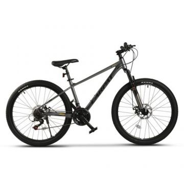 Bicicleta MTB Carpat Tanker C26312B 26inch, Schimbator spate Shimano Tourney TZ 7 viteze, Manete Secventiale 21 viteze, Roti 26 Inch, Cadru Aluminiu 6061, Frane pe Disc, Gri/Negru