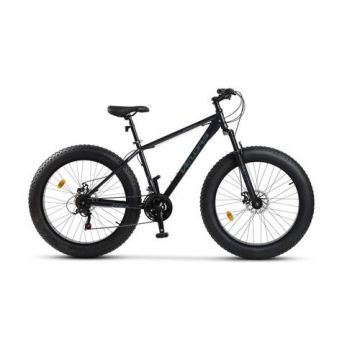 Bicicleta MTB Fat-Bike Velors Hercules V2619B, Schimbator Shimano Tourney TZ, Roti 26 x 4.0, Frane Mecanice Disc, Gri/Negru