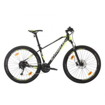 Bicicleta MTB Sprint Apolon 29, 440 mm, 2021, Negru Mat/Verde Neon
