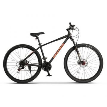 ﻿﻿Bicicleta MTB Velors Rambler V29311A 29inch, Schimbator spate Shimano Tourney TZ, Roti 29 Inch, Manete Schimbator Secventiale 21 Viteze, Frane Disc fata/spate, Negru/Portocaliu