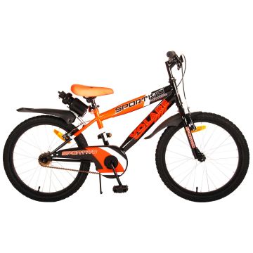 Bicicleta pentru baieti Volare Sportivo, 18 inch, culoare portocaliu neon / negru, frana de mana fata - spate