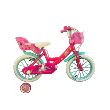 Bicicleta pentru fete Barbie, 14 inch, culoare roz, frana de mana fata si spate