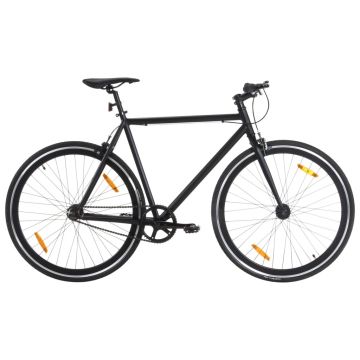 vidaXL Bicicletă cu angrenaj fix, negru, 700c, 51 cm