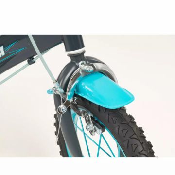Bicicleta cu roti ajutatoare si sticluta de apa cu suport Blue Ice 16 inch