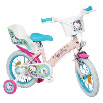 Bicicleta fetite cu roti ajutatoare si cosulet Hello Kitty 16 inch