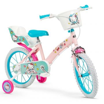 Bicicleta fetite Toimsa Hello Kitty 16 inch, cu roti ajutatoare si cosulet, de la 5 ani, inaltimea recomandata 110-120 cm, cos frontal si scaun pentru papusa, frana de mana pe ambele roti Bicicleta fetite Toimsa Hello Kitty 16 inch, cu roti ajutatoare si cosulet, de la 5 ani, inaltimea recomandata 110-120 cm, cos frontal si scaun pentru papusa, frana de mana pe ambele roti