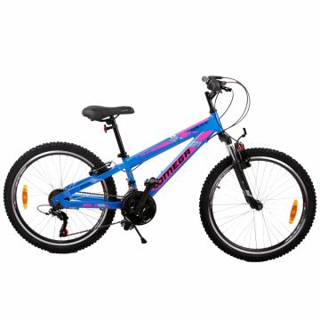 Bicicleta mountainbike copii Omega Gerald 24 inch 18 viteze albastru