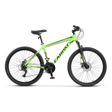 Bicicleta MTB-HT Carpat SPARTAN C26581A, roti 26inch, 21 viteze, cadru Hardtail 431 mm (Verde/Negru)