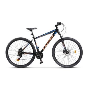 Bicicleta MTB-HT Carpat SPARTAN C2958B, Schimbator Index HE-M50, 7 viteze, Roti 29 Inch, Cadru Aluminiu, Frane pe Disc (Negru/Albastru)