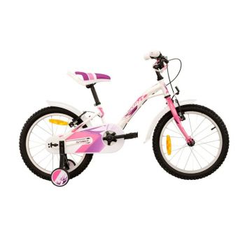 Bicicleta pentru fete Max Bike Sprint Alice 18 inch Alb, Roz Pastel