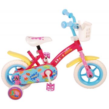 Bicicleta pentru fete Peppa Pig, 10 inch, culoare rosu/albastru, fara frana