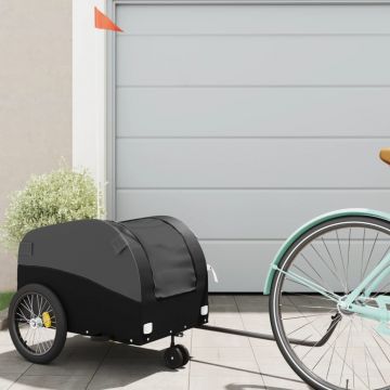 vidaXL Remorcă pentru biciclete, negru, 30 kg, fier