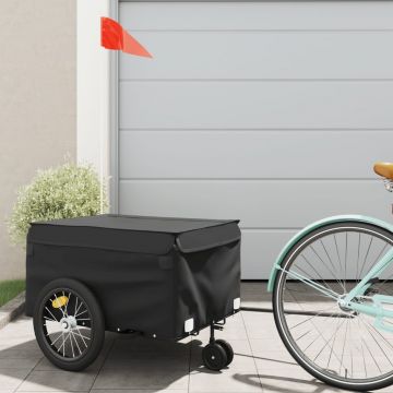 vidaXL Remorcă pentru biciclete, negru, 45 kg, fier