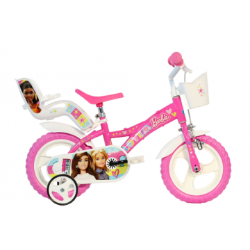 Bicicleta copii DINO BIKES Barbie, roti 12inch, roti ajutatoare (Roz)