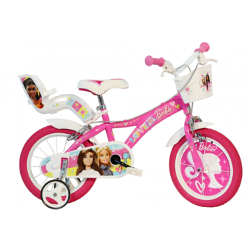 Bicicleta copii DINO BIKES Barbie, roti 16inch, roti ajutatoare (Roz)