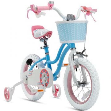 Bicicleta copii Royal Baby Star Girl Coaster Brake, roti 16inch, cadru otel (Albastru)