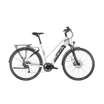 Bicicleta electrica Sprint E-Trekking Faster Plus Lady 28 Alb Lucios - 533mm