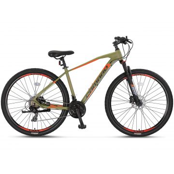 Bicicleta MTB Umit Camaro, culoare kaki/portocaliu, roata 27.5