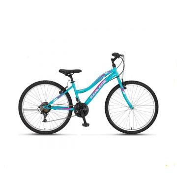 Bicicleta MTB UMIT Explorer Lady, culoare turcoaz, roata 24