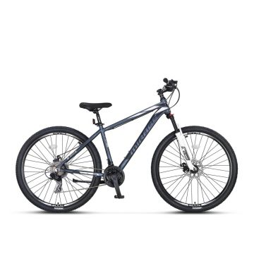 Bicicleta MTB Umit Mirage 2D, 21 viteze, culoare gri/alb, roata 29