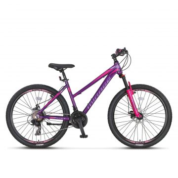 Bicicleta MTB Umit Mirage Lady 2D, 21 viteze, culoare mov, roata 26