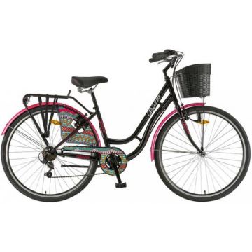 Bicicleta Oras Polar Grazia 6s, roti 28 inch, cadru M, 6 viteze, Negru