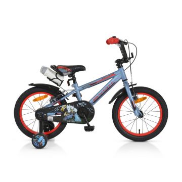 Bicicleta pentru baieti Byox Monster Grey 16 inch varsta 4-6 ani, frana de mana pe ambele roti, claxon, scaun si ghidon reglabile pe inaltime, roti ajutatoare Bicicleta pentru baieti Byox Monster Grey 16 inch varsta 4-6 ani, frana de mana pe ambele roti, claxon, scaun si ghidon reglabile pe inaltime, roti ajutatoare