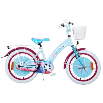 Bicicleta pentru fete Disney Frozen 2, 18 inch, culoare albastru/roz, frana de mana fata si contra spate