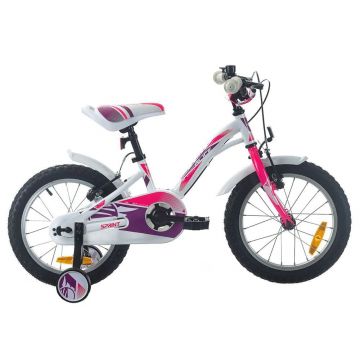 Bicicleta pentru fete Max Bike Sprint Alice 16 inch Alb Roz