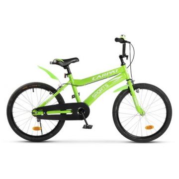 Bicicleta Copii CARPAT C2001RA, Roti 20inch, Sistem de franare mecanic tip V-brake, cadru otel (Verde)