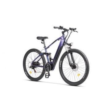 Bicicleta Electrica MTB-FS CARPAT C275M17E, roti 27.5inch, autonomie 60 - 80 Km, motor 250W, viteza maxima 25 km/h (Albastru)