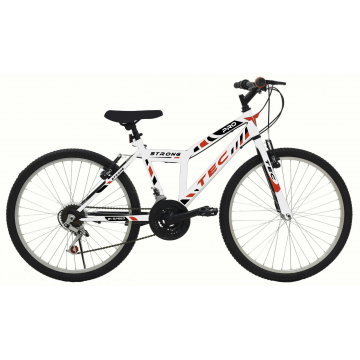 Bicicleta MTB Tec Strong, culoare alb/portocaliu, roata 26