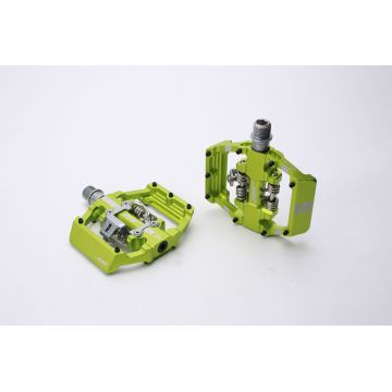 Pedale Duble HT D1 Verde Apple pentru biciclete performante