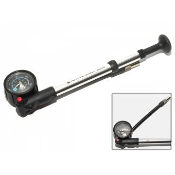 Pompa furca Author, reglarea presiunii, 300 PSI, corp Cr-Mo, dimensiune 60x250mm, greutate 146g, culoare silver.