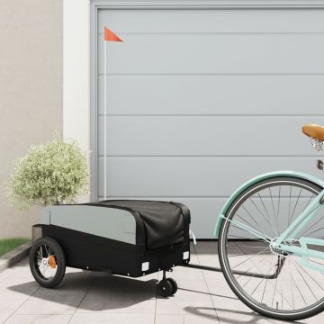 vidaXL Remorcă pentru biciclete, negru, 30 kg, fier