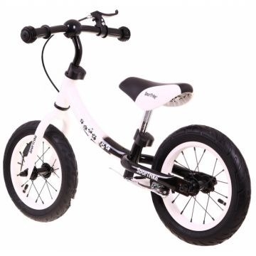 Bicicleta fara pedale cu frana, cadru variabil si roti gonflabile Boomerang SporTrike alb Bicicleta fara pedale cu frana, cadru variabil si roti gonflabile Boomerang SporTrike alb