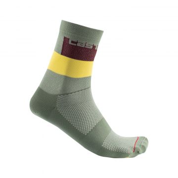 Sosete Castelli Blocco 15 Verde/Galben/Visiniu S/M 36-39