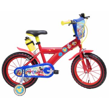 Bicicleta pentru copii Denver Mickey Mouse 16 inch, frana de mana pe ambele roti, scaun si ghidon ajustabile, roti ajutatoare detasabile Bicicleta pentru copii Denver Mickey Mouse 16 inch, frana de mana pe ambele roti, scaun si ghidon ajustabile, roti ajutatoare detasabile