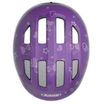 Abus - casca ciclism copii Smiley 3.0 - model stelute mov intens portocaliu