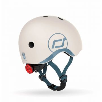 Casca de protectie pentru copii, sistem de reglare magnetic cu led, XXS-S, 45-51 cm, 1 an+, Ash, Scoot Ride