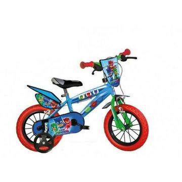 Dino Bikes - Bicicleta cu pedale 414U-PJ , Disney Pj Masks, 14 , Cu roti ajutatoare