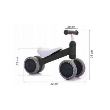 Ecotoys - Bicicleta fara pedale, Alb/Negru