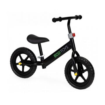 Bicicleta fara pedale cu roti din spuma EVA Ecotoys JM-763 - Negru